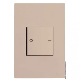 Cj Interruptor 1 Tecla Dupla Bipolar paralelo 20A 4X2 - RECTA AREIA SATIN FOSCO 